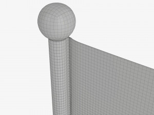 Decorative small flag on flagpole Modelo 3D
