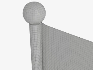 Decorative small flag on flagpole 3D Model