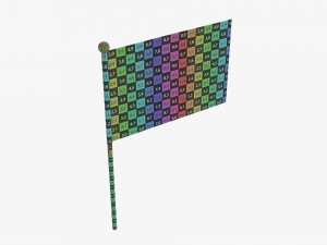Decorative small flag on flagpole Modelo 3D