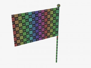 Decorative small flag on flagpole Modelo 3D