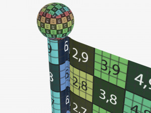 Decorative small flag on flagpole Modelo 3D