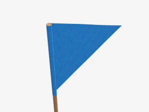 Decorative small pennant on flagpole 3D Model