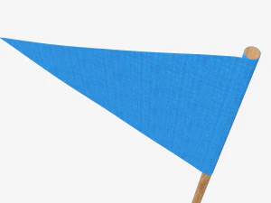 Decorative small pennant on flagpole 3D Model