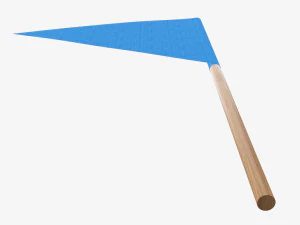 Decorative small pennant on flagpole 3D Model