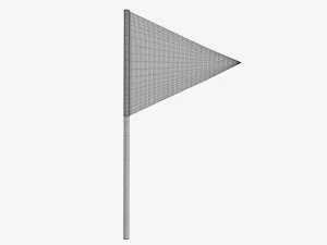 Decorative small pennant on flagpole 3D Model