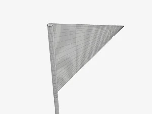 Decorative small pennant on flagpole 3D Model