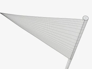 Decorative small pennant on flagpole 3D Model