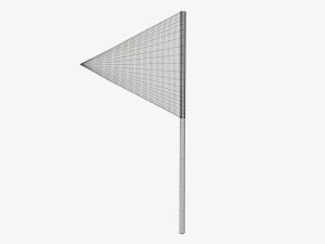 Decorative small pennant on flagpole 3D Model