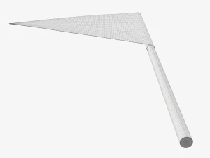 Decorative small pennant on flagpole 3D Model