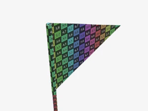 Decorative small pennant on flagpole 3D Model