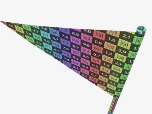 Decorative small pennant on flagpole 3D Model