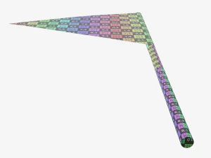 Decorative small pennant on flagpole 3D Model