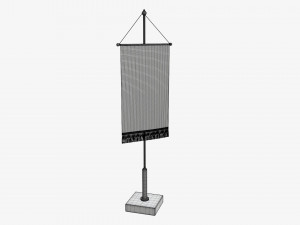 Desk pennant on spire 3D Model