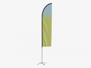 Feather type flag with flagpole Modelo 3D