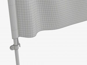 Feather type flag with flagpole 3D 모델