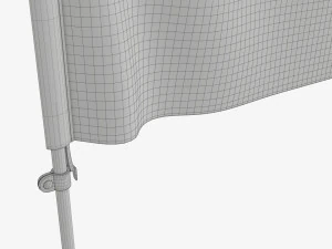 깃대가 달린 깃털형 깃발 3D 모델