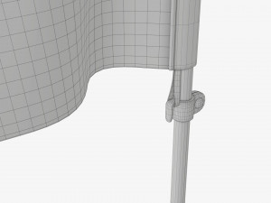 Feather type flag with flagpole 3D 모델