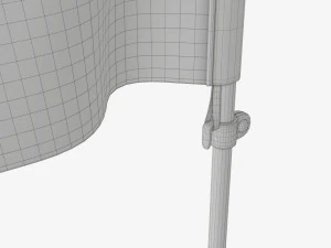 깃대가 달린 깃털형 깃발 3D 모델