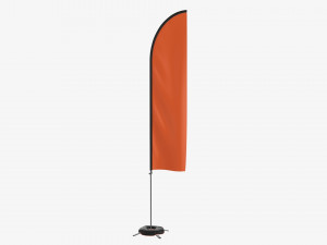 Feather type flag with weight 3D-Modell