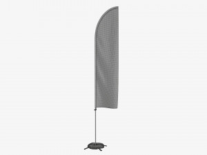 Feather type flag with weight 3D 模型