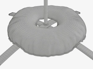 Feather type flag with weight 3D Model