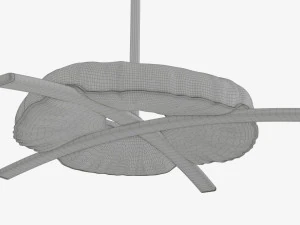 Feather type flag with weight 3D Model