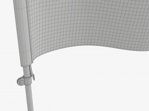 Feather type flag with weight 3D 模型