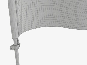 Feather type flag with weight 3D Model