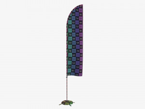 Feather type flag with weight 3D 模型