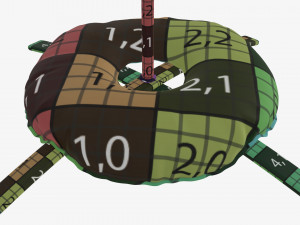 Feather type flag with weight 3D 模型