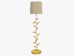 Floor lamp decorated with leaves 3D Model