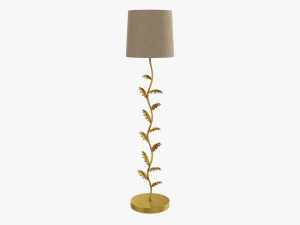 Floor lamp decorated with leaves 3D Model