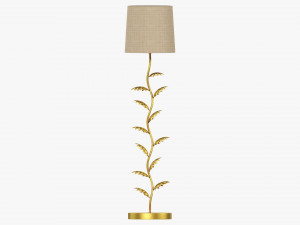 Floor lamp decorated with leaves Modelo 3D