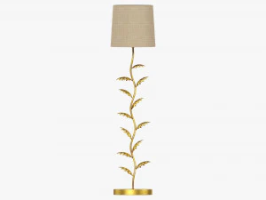 Floor lamp decorated with leaves 3D Model