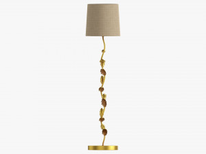 Floor lamp decorated with leaves Modelo 3D