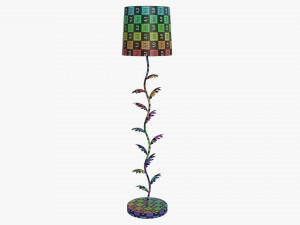 Floor lamp decorated with leaves Modelo 3D