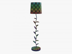 Floor lamp decorated with leaves Modelo 3D