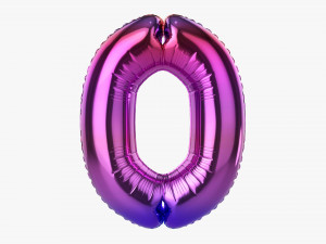 Foil balloon number 0 zero Modèle 3D