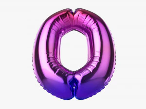 Foil balloon number 0 zero 3D Model