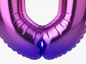 Foil balloon number 0 zero Modelo 3D