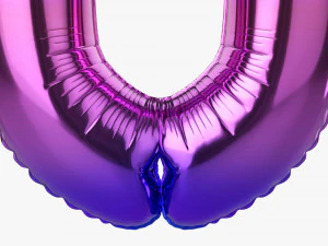 Foil balloon number 0 zero 3D Model