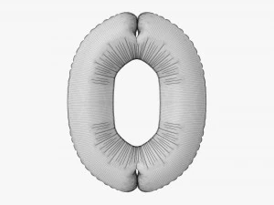 Foil balloon number 0 zero 3D Model