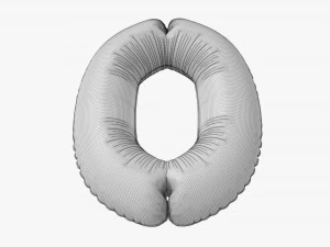 Foil balloon number 0 zero 3D Model