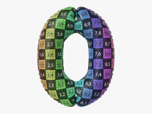 Foil balloon number 0 zero Modelo 3D
