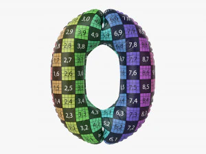Foil balloon number 0 zero 3D Model