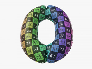 Foil balloon number 0 zero Modelo 3D
