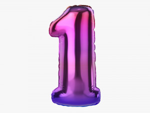 Foil balloon number 1 one Modèle 3D