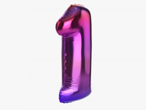 Foil balloon number 1 one 3D मॉडल
