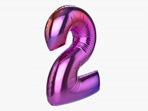 Foil balloon number 2 two 3D Model