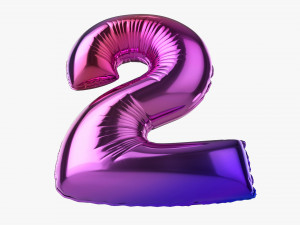 Foil balloon number 2 two Modelo 3D
